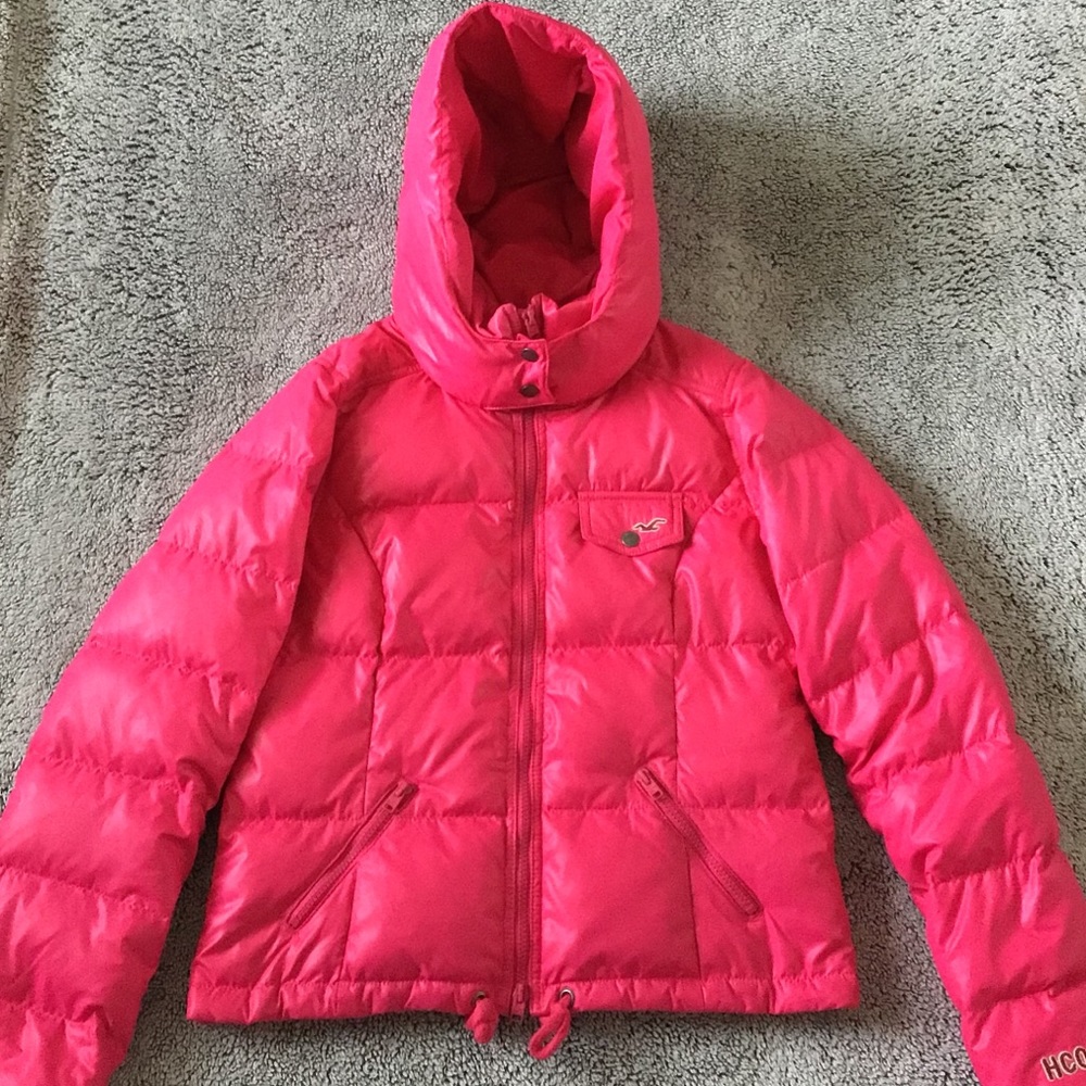 GIRLS SIZE LARGE HOLLISTER PUFFER DOWN WINTER COAT